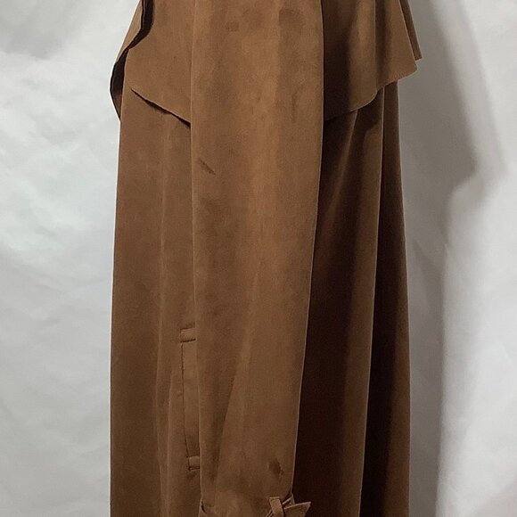 M MAGASCHONI WOMENS VEGAN FAUX LEATHER FALL TRENCH COAT-SIZE XLARGE - Picture 3 of 7